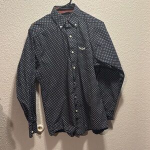 Ariat Men's Dark Blue Geometric Button Down Shirt